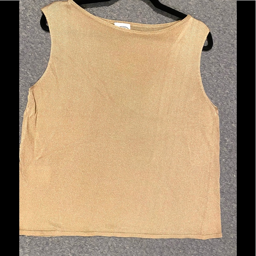 Laura Ashley Sleeveless Gold Metalic Top